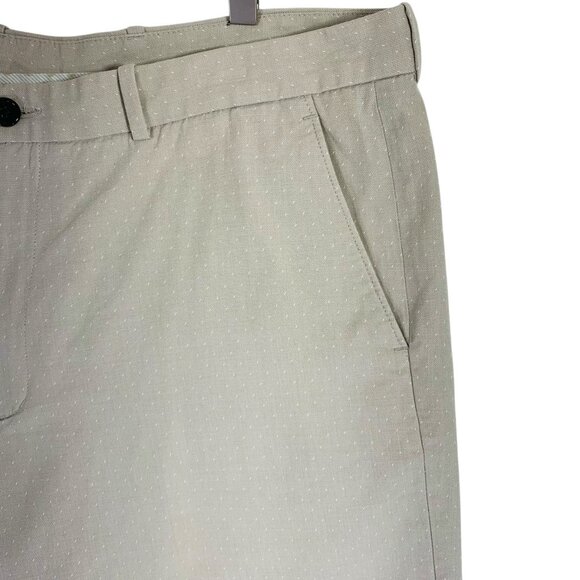 Flat Front Cotton Shorts 4 pockets  size 38 Beige Perry Ellis - Picture 10 of 14